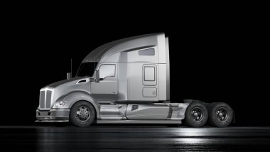 3D rendering of a brand-less generic concept truck clipart