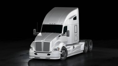3D rendering of a brand-less generic concept truck clipart