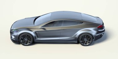 Stüdyo ortamında markasız, jenerik konsept bir arabanın 3 boyutlu çizimi