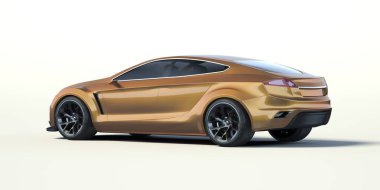 Stüdyo ortamında markasız, jenerik konsept bir arabanın 3 boyutlu çizimi