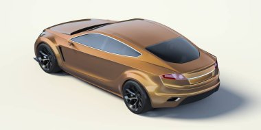 Stüdyo ortamında markasız, jenerik konsept bir arabanın 3 boyutlu çizimi