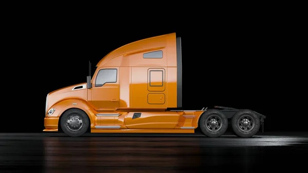 Rendering Brand Less Generic Concept Truck — Stock Photo, Image