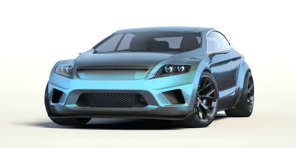 Rendering Una Concept Car Generica Senza Marchio Ambiente Studio — Foto Stock