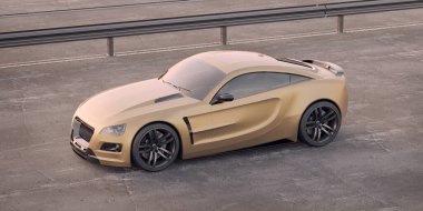 Markasız, jenerik konsept bir arabanın 3 boyutlu çizimi