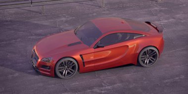 Markasız, jenerik konsept bir arabanın 3 boyutlu çizimi