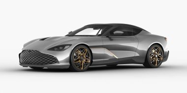 Stüdyo ortamında markasız, jenerik konsept bir arabanın 3 boyutlu çizimi