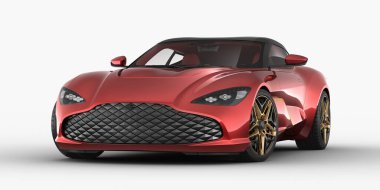 Stüdyo ortamında markasız, jenerik konsept bir arabanın 3 boyutlu çizimi