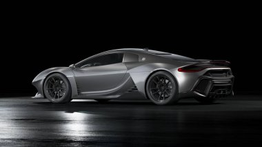 Markasız, jenerik konsept bir arabanın 3 boyutlu çizimi