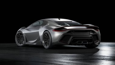 Markasız, jenerik konsept bir arabanın 3 boyutlu çizimi