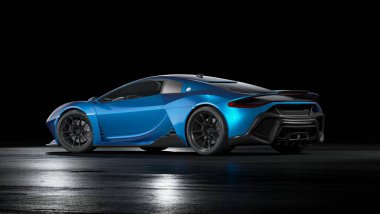 Markasız, jenerik konsept bir arabanın 3 boyutlu çizimi