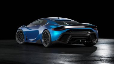 Markasız, jenerik konsept bir arabanın 3 boyutlu çizimi