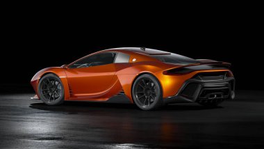 Markasız, jenerik konsept bir arabanın 3 boyutlu çizimi