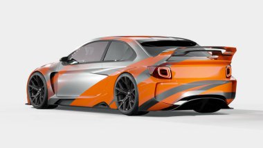 Markasız, jenerik konsept bir arabanın 3 boyutlu çizimi