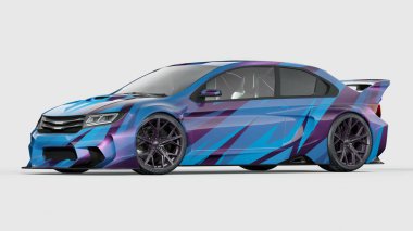 Markasız, jenerik konsept bir arabanın 3 boyutlu çizimi