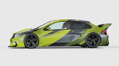 Markasız, jenerik konsept bir arabanın 3 boyutlu çizimi