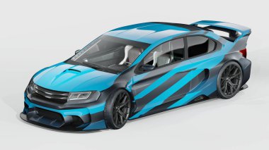 Markasız, jenerik konsept bir arabanın 3 boyutlu çizimi