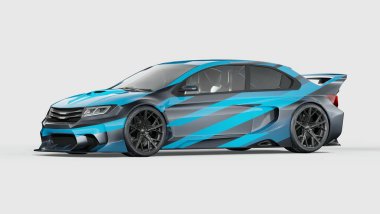 Markasız, jenerik konsept bir arabanın 3 boyutlu çizimi