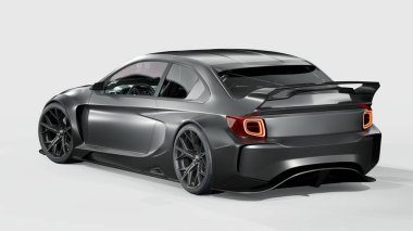 Markasız, jenerik konsept bir arabanın 3 boyutlu çizimi