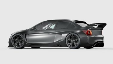 Markasız, jenerik konsept bir arabanın 3 boyutlu çizimi