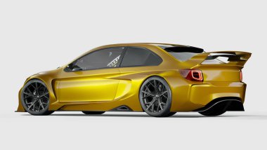 Markasız, jenerik konsept bir arabanın 3 boyutlu çizimi