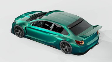 Markasız, jenerik konsept bir arabanın 3 boyutlu çizimi