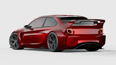 Markasız, jenerik konsept bir arabanın 3 boyutlu çizimi