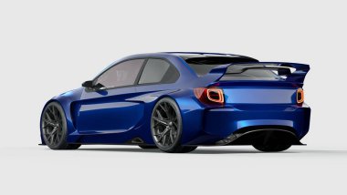 Markasız, jenerik konsept bir arabanın 3 boyutlu çizimi