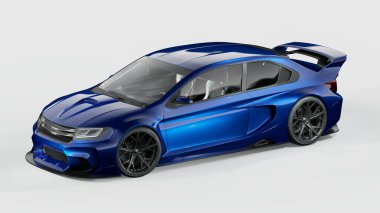 Markasız, jenerik konsept bir arabanın 3 boyutlu çizimi