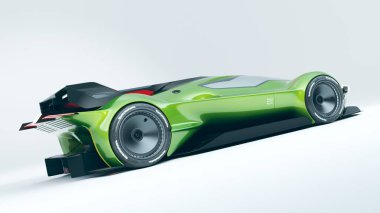 Markasız, jenerik konsept bir arabanın 3 boyutlu çizimi