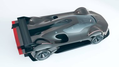 Markasız, jenerik konsept bir arabanın 3 boyutlu çizimi