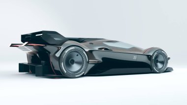 Markasız, jenerik konsept bir arabanın 3 boyutlu çizimi