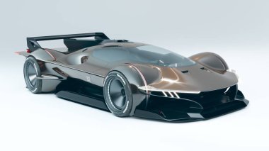 Markasız, jenerik konsept bir arabanın 3 boyutlu çizimi