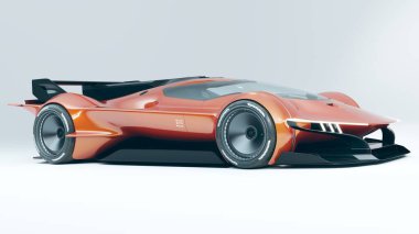 Markasız, jenerik konsept bir arabanın 3 boyutlu çizimi