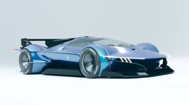 Markasız, jenerik konsept bir arabanın 3 boyutlu çizimi