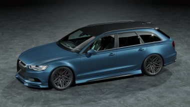 Markasız, jenerik konsept bir arabanın 3 boyutlu çizimi