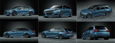 Markasız, jenerik konsept bir arabanın 3 boyutlu çizimi