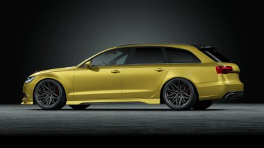 Markasız, jenerik konsept bir arabanın 3 boyutlu çizimi