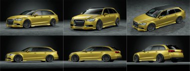 Markasız, jenerik konsept bir arabanın 3 boyutlu çizimi