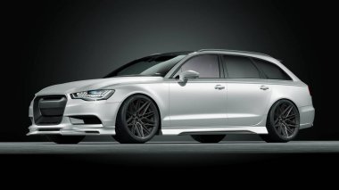 Markasız, jenerik konsept bir arabanın 3 boyutlu çizimi