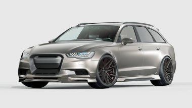 Markasız, jenerik konsept bir arabanın 3 boyutlu çizimi