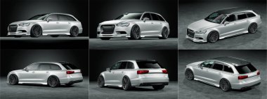 Markasız, jenerik konsept bir arabanın 3 boyutlu çizimi