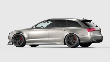 Markasız, jenerik konsept bir arabanın 3 boyutlu çizimi