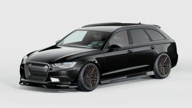 Markasız, jenerik konsept bir arabanın 3 boyutlu çizimi