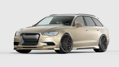 Markasız, jenerik konsept bir arabanın 3 boyutlu çizimi