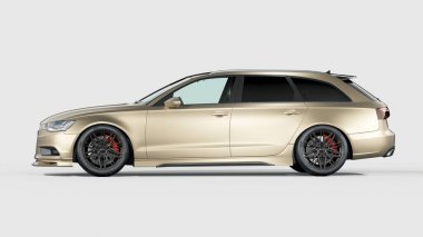 Markasız, jenerik konsept bir arabanın 3 boyutlu çizimi