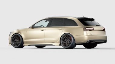 Markasız, jenerik konsept bir arabanın 3 boyutlu çizimi