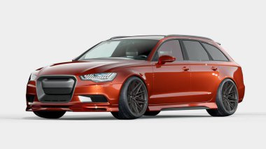 Markasız, jenerik konsept bir arabanın 3 boyutlu çizimi