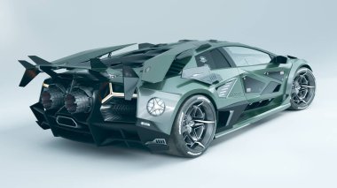 Markasız, jenerik konsept bir arabanın 3 boyutlu çizimi