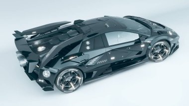 Markasız, jenerik konsept bir arabanın 3 boyutlu çizimi