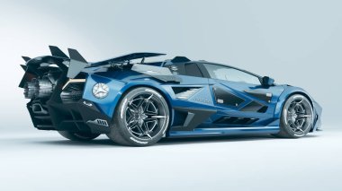 Markasız, jenerik konsept bir arabanın 3 boyutlu çizimi